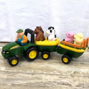 John Deere Animal Sounds Hayride Tractor / 5 Figures by Tomy